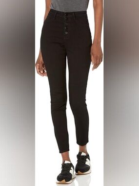 Dollhouse Black High-Rise Button-Front Skinny Jeans